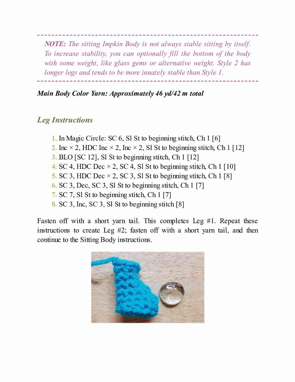 CROCHET IMPKINS pattern