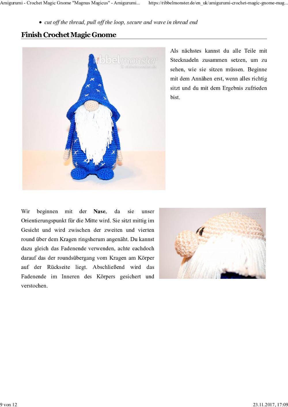 Crochet Magic Gnome "Magnus Magicus"