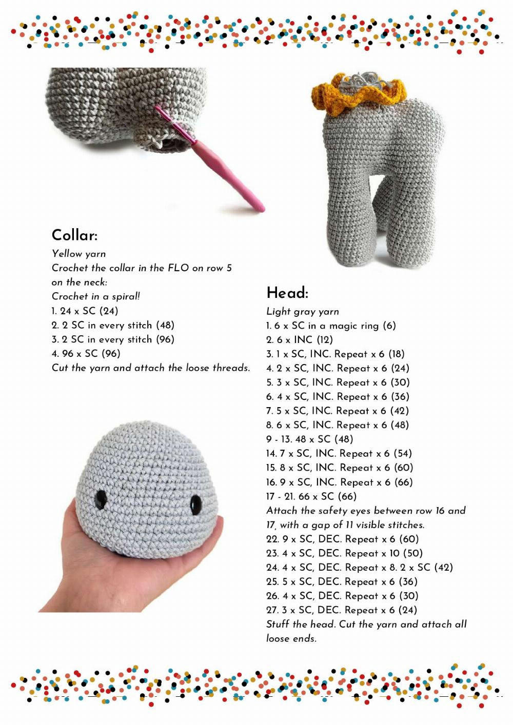 CROCHET PATTERN BUMPY THE ELEPHANT  crochet pattern