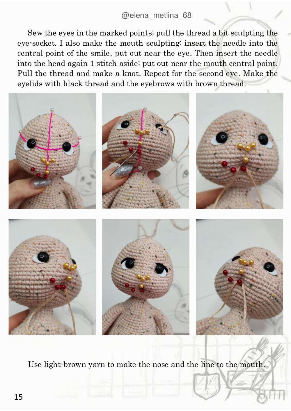 crochet pattern bunny, long ear