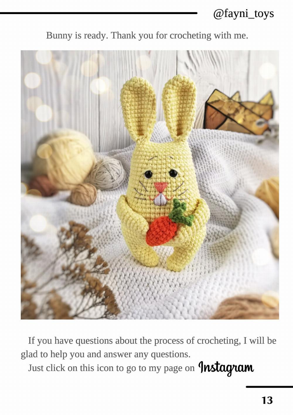 CROCHET PATTERN Bunny with carrot