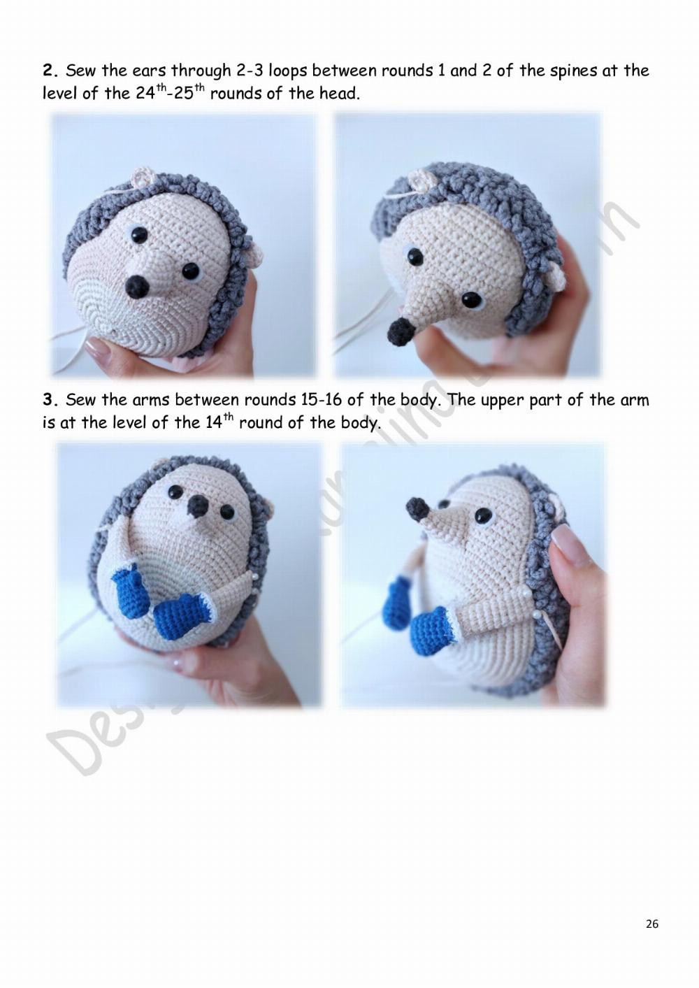 Crochet pattern «Christmas hedgehog»