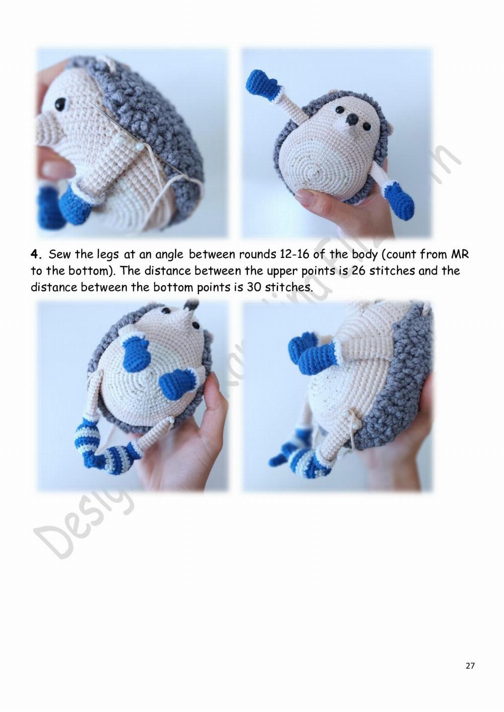 Crochet pattern «Christmas hedgehog»