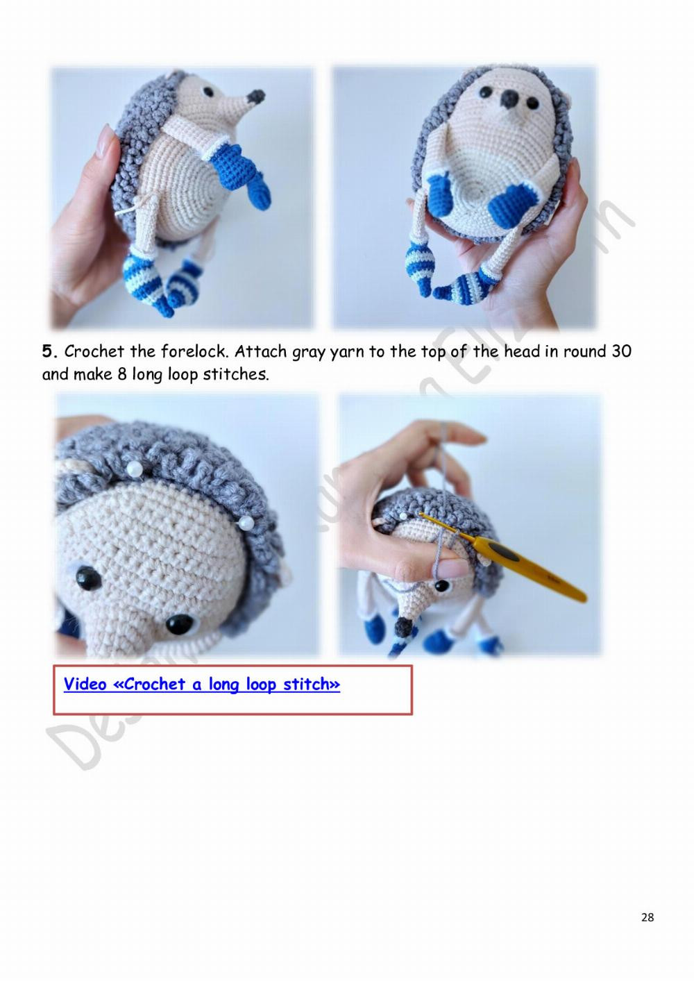 Crochet pattern «Christmas hedgehog»