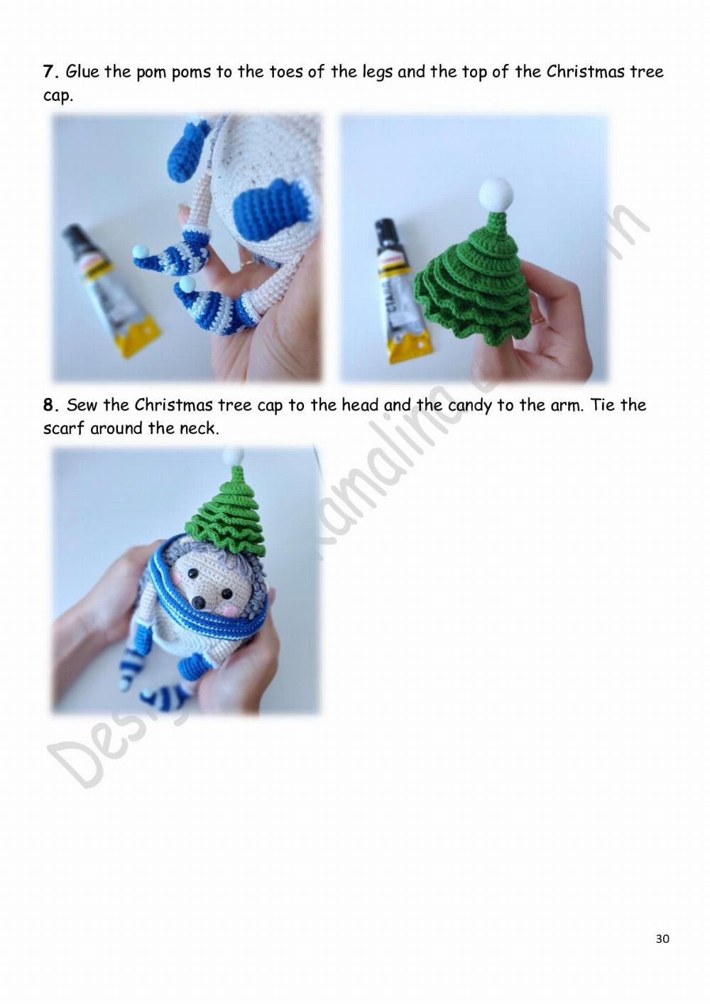 Crochet pattern «Christmas hedgehog»