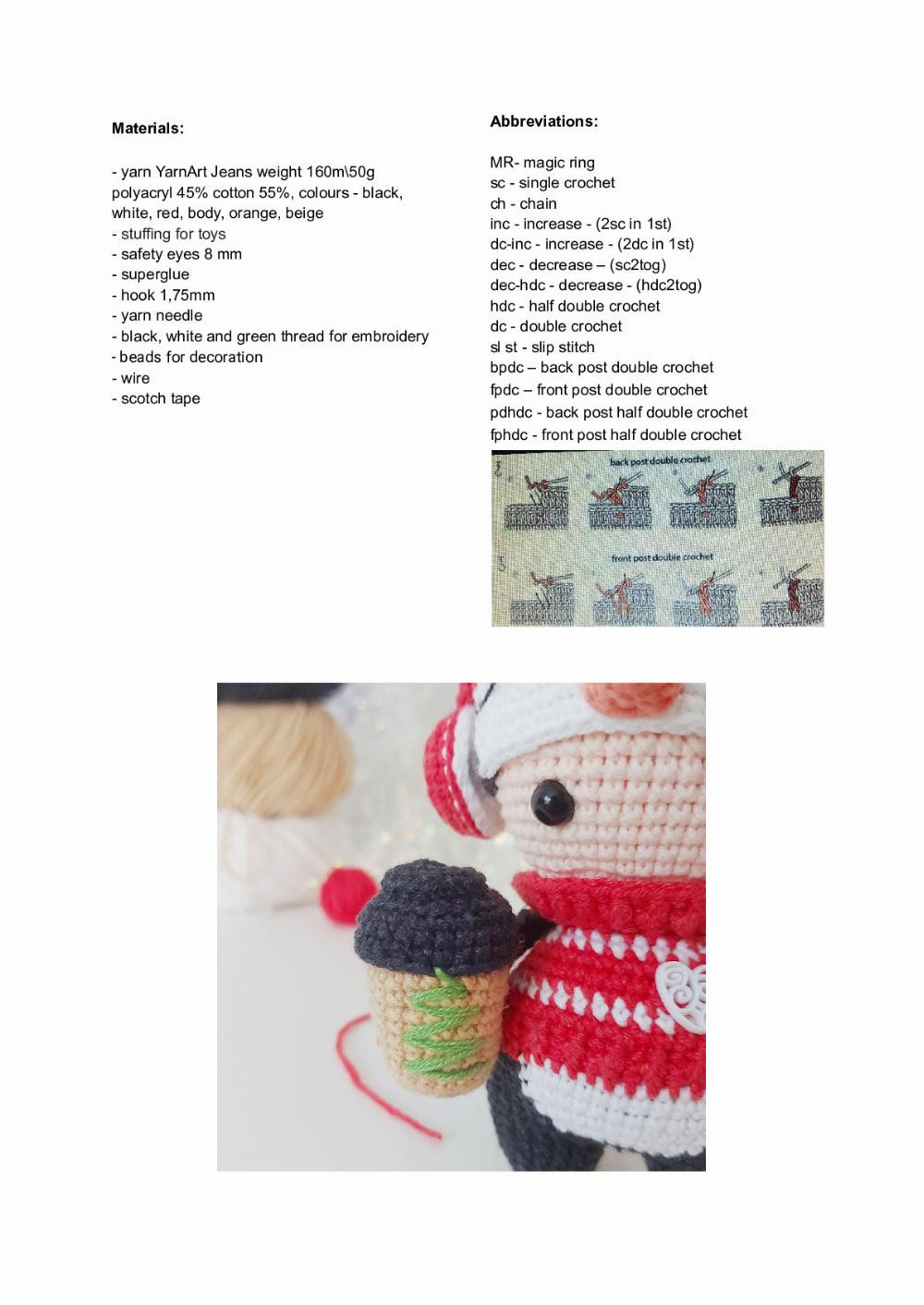 Crochet pattern “Christmas toy penguin”