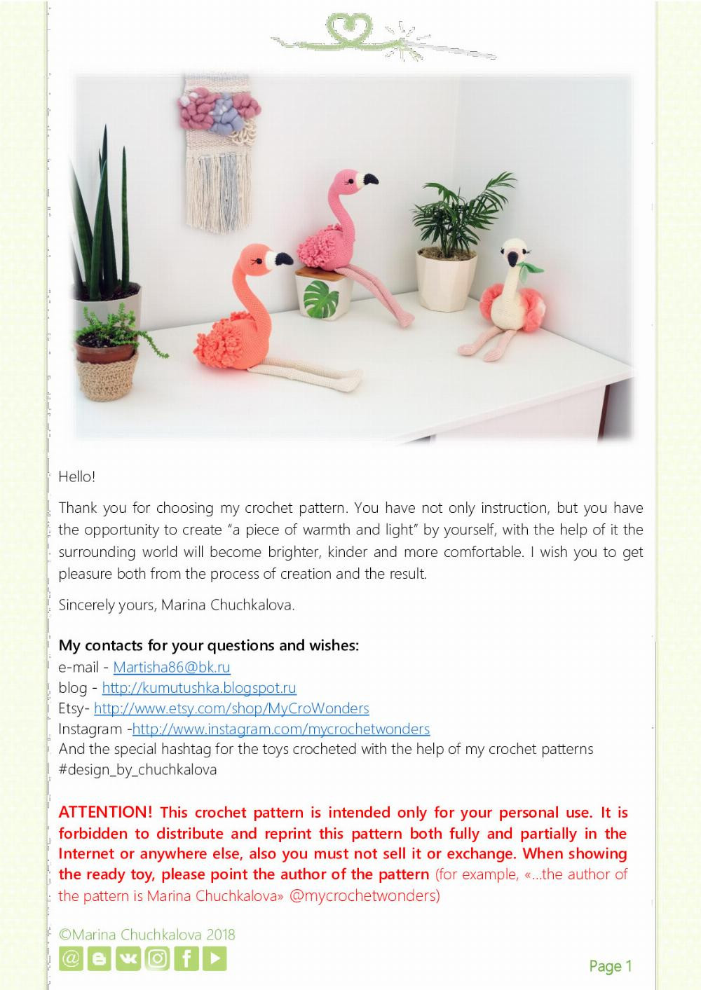 CROCHET PATTERN flamingo