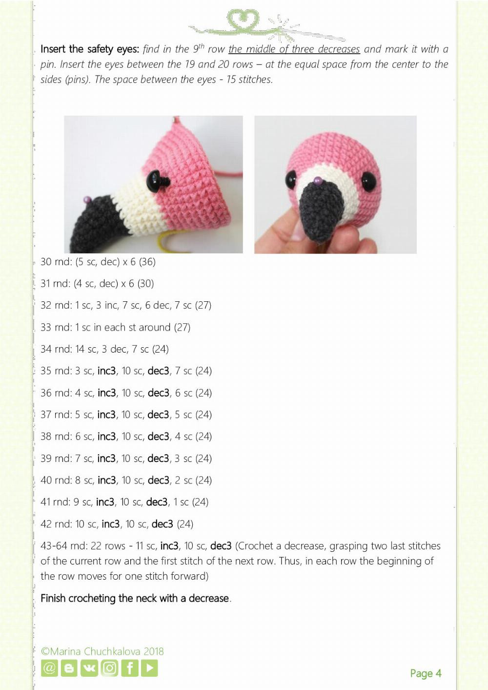 CROCHET PATTERN flamingo