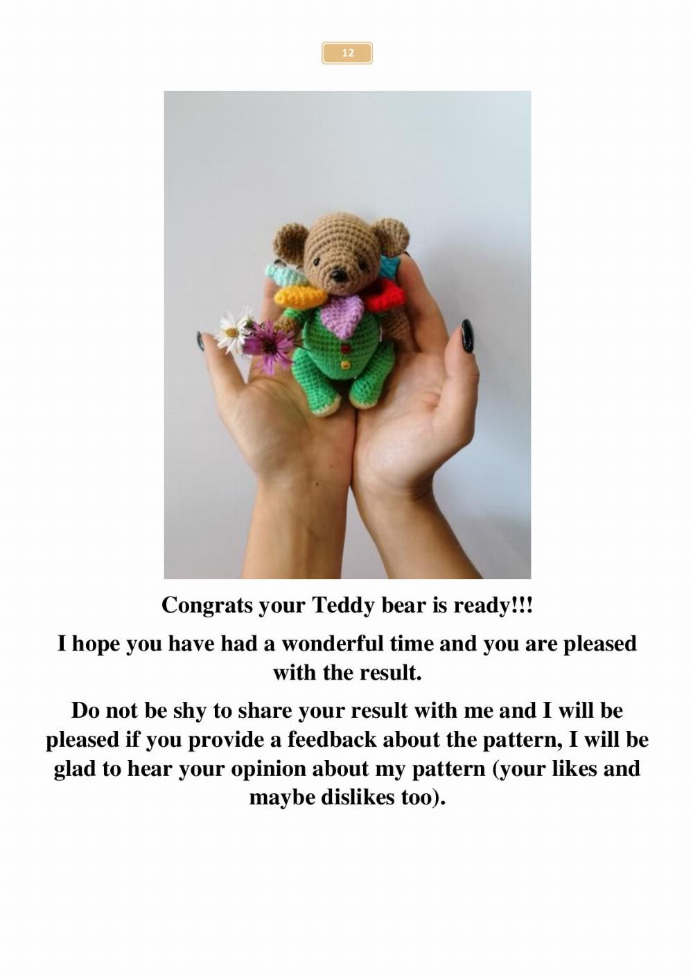 CROCHET PATTERN FLOWER TEDDY BEAR