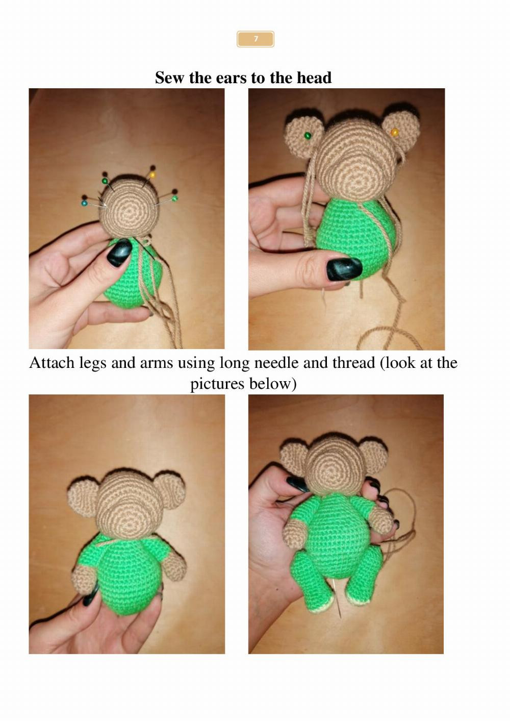 CROCHET PATTERN FLOWER TEDDY BEAR