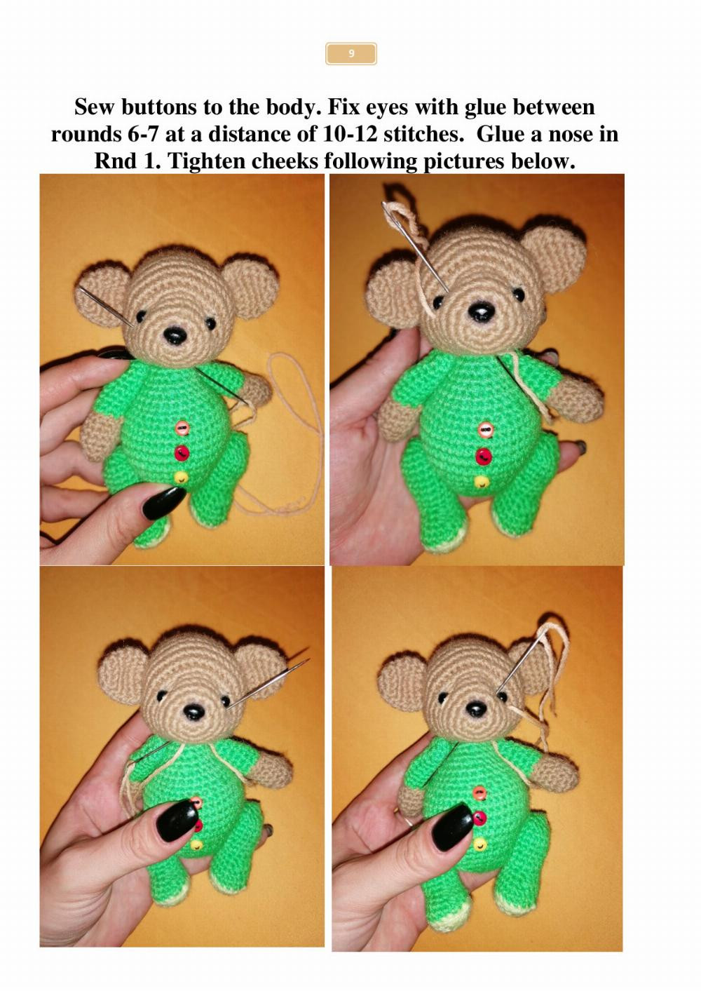 CROCHET PATTERN FLOWER TEDDY BEAR