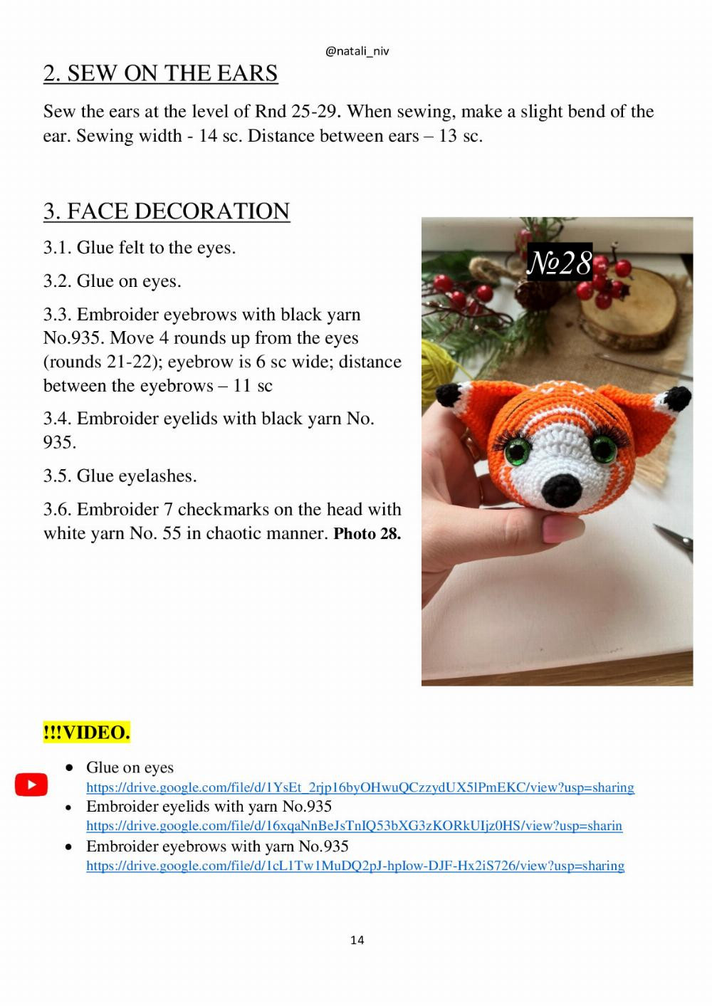 crochet pattern fox gloria