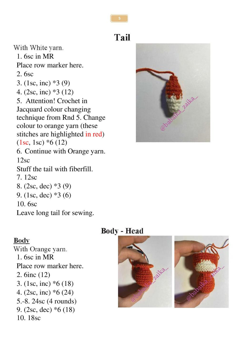 crochet pattern foxes in the apple bag