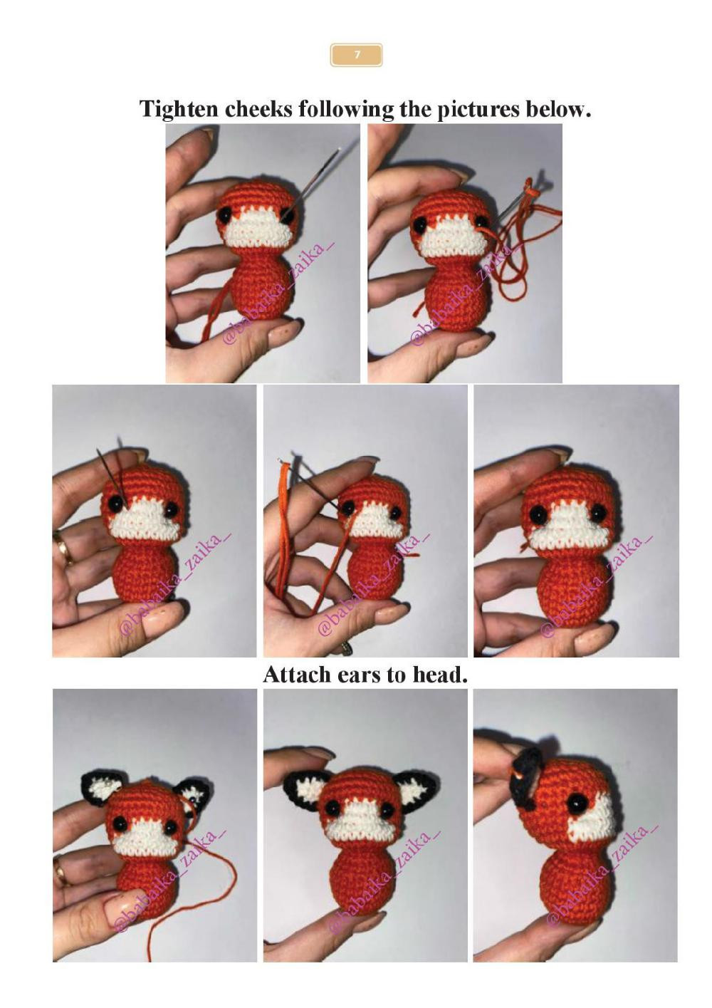 crochet pattern foxes in the apple bag