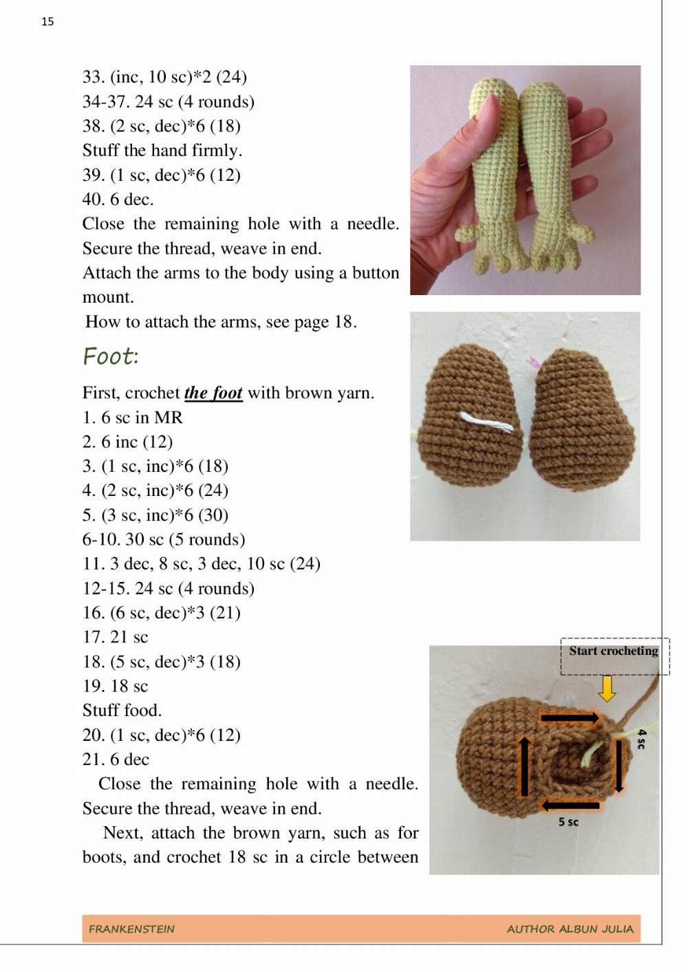 crochet Pattern Frankenstein