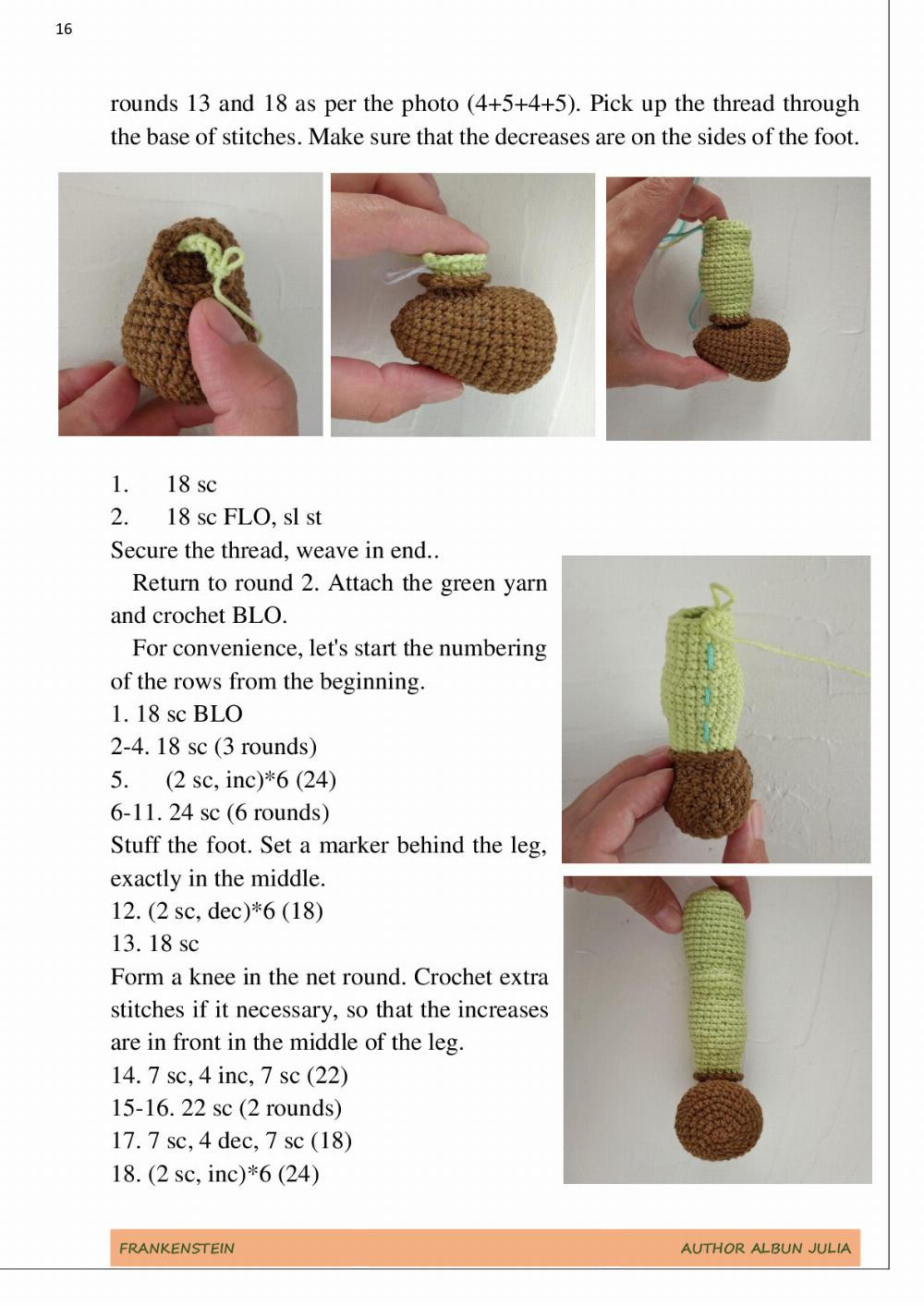 crochet Pattern Frankenstein