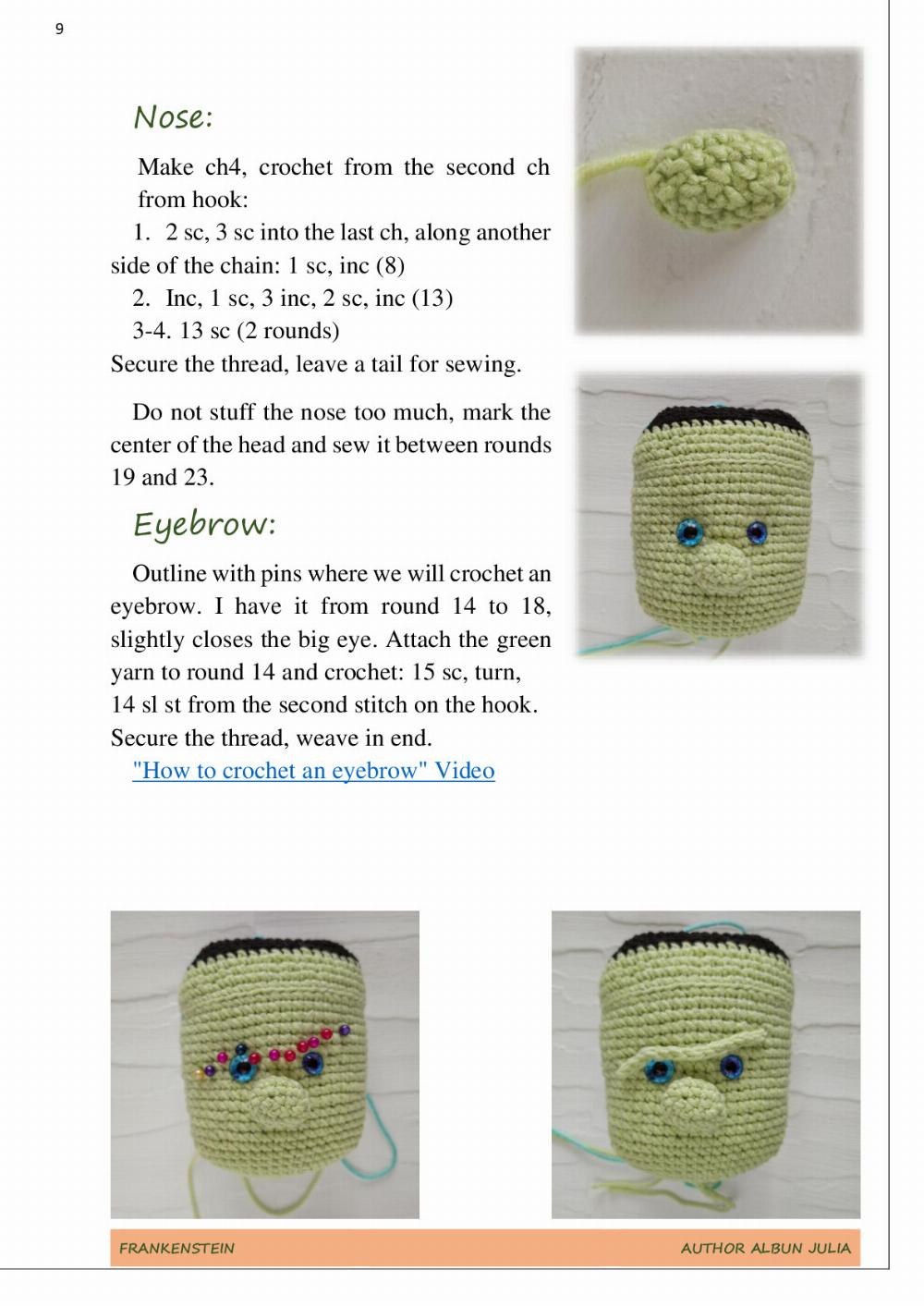 crochet Pattern Frankenstein