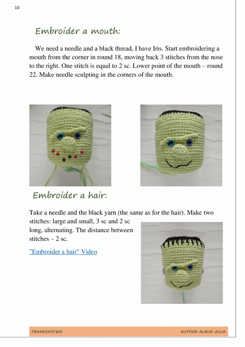 crochet Pattern Frankenstein