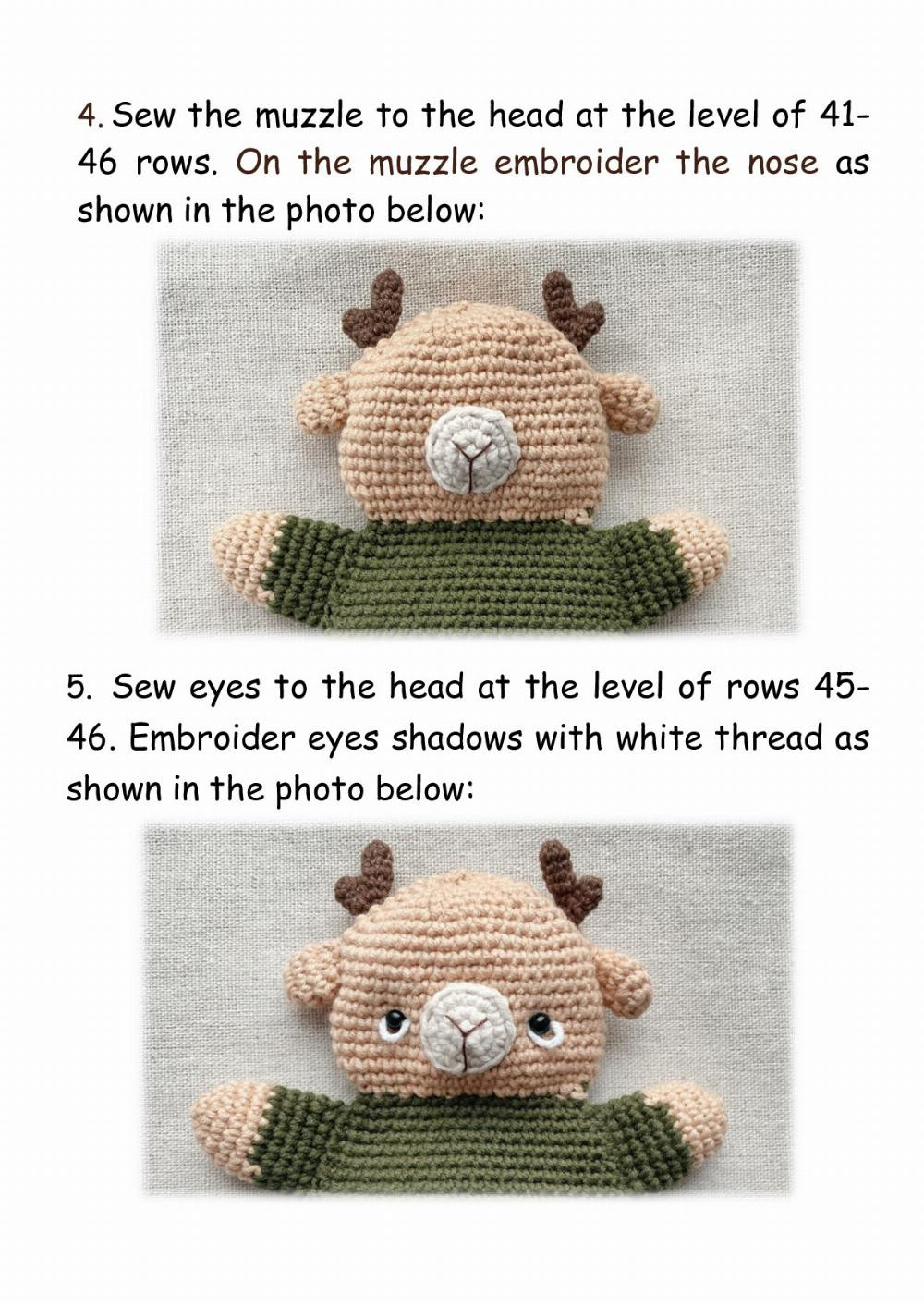 crochet pattern "gingerbread deer" (16 cm)