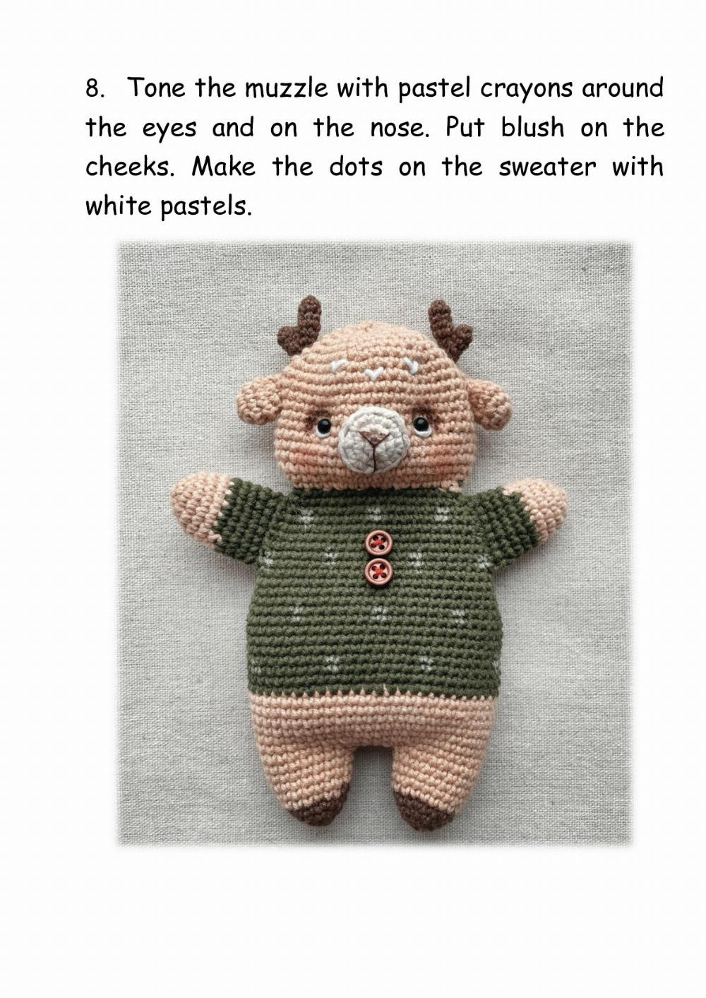 crochet pattern "gingerbread deer" (16 cm)