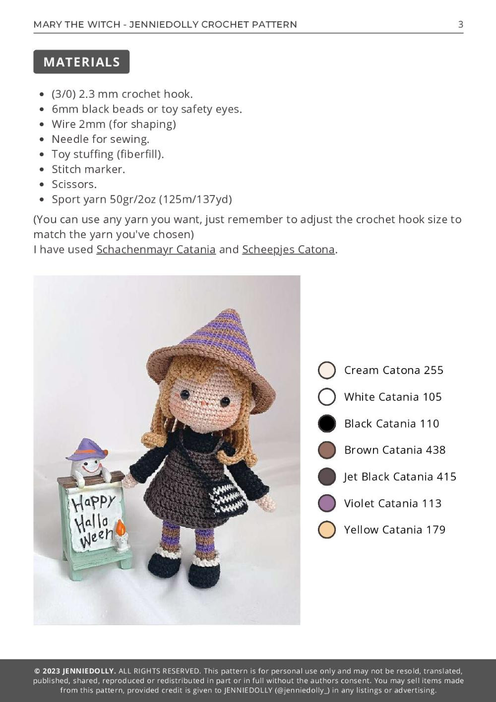 crochet pattern MARY THE WITCH