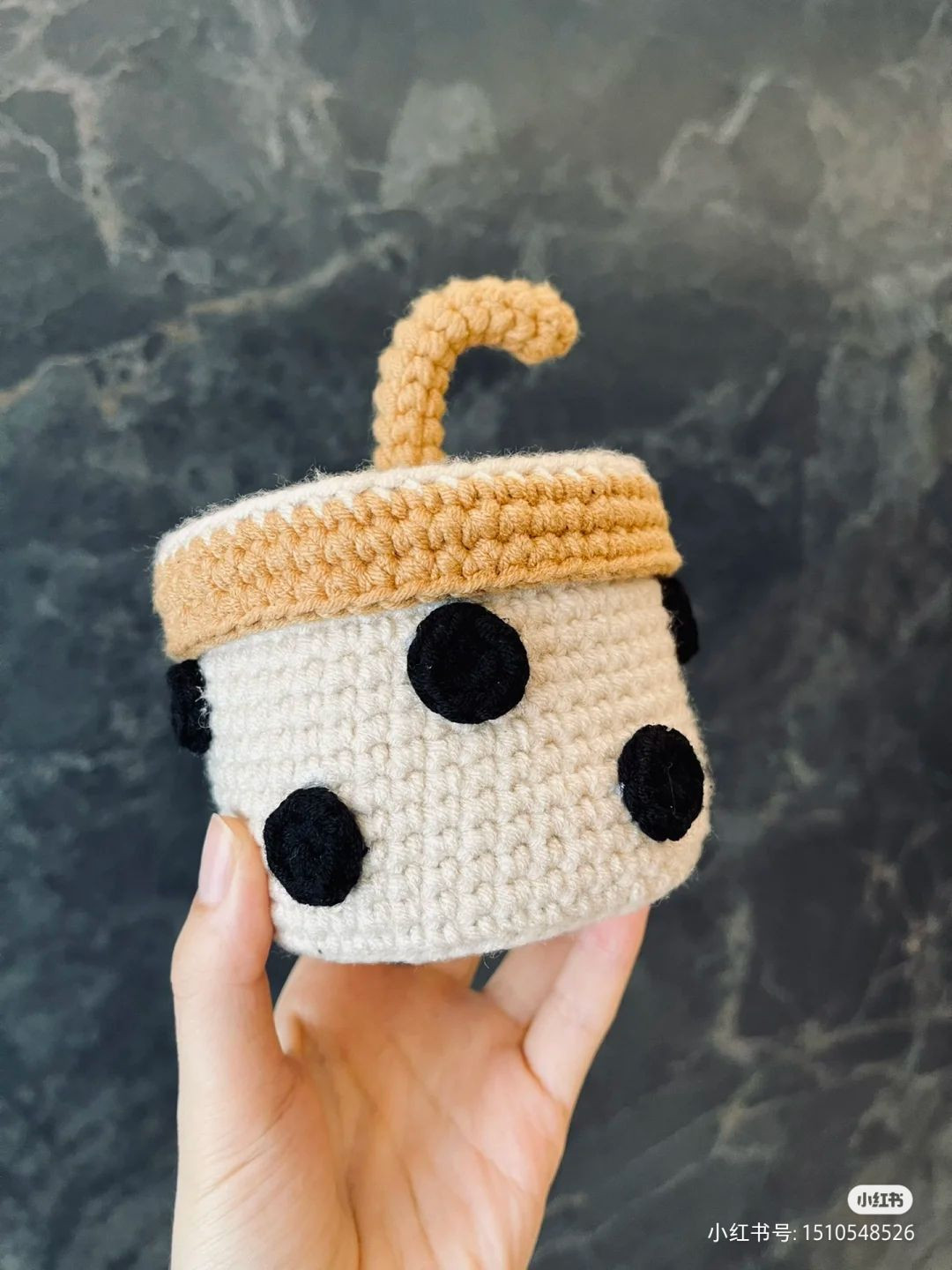 Crochet pattern Milk tea box