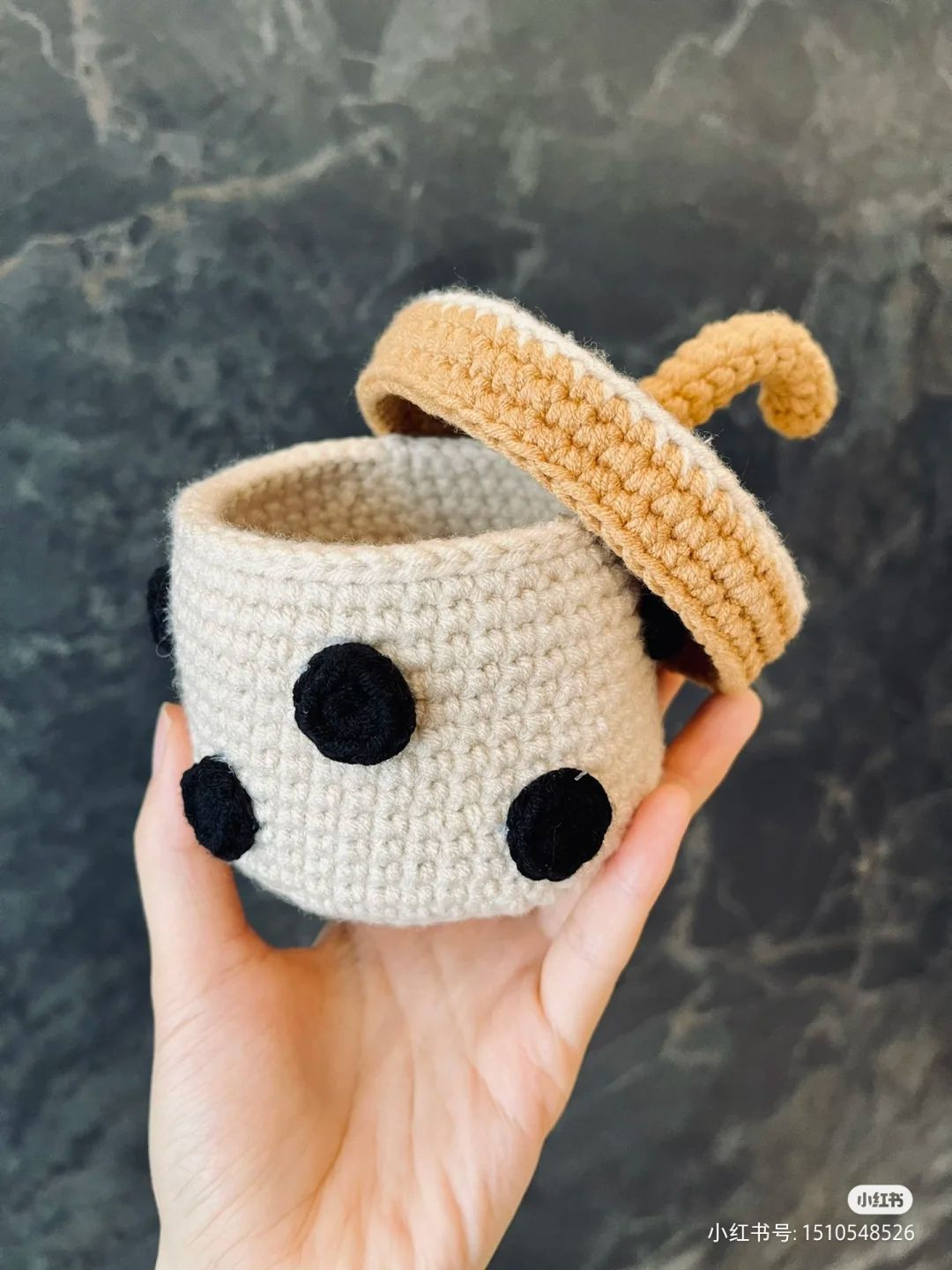 Crochet pattern Milk tea box