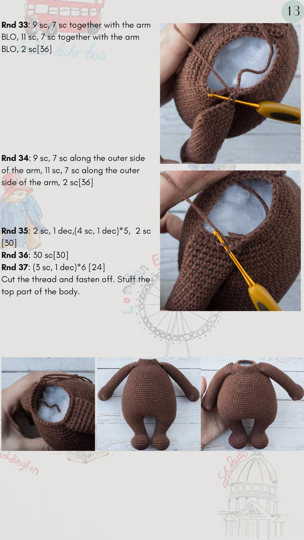 CROCHET PATTERN PADDINGTON BEAR LISENOK CHU