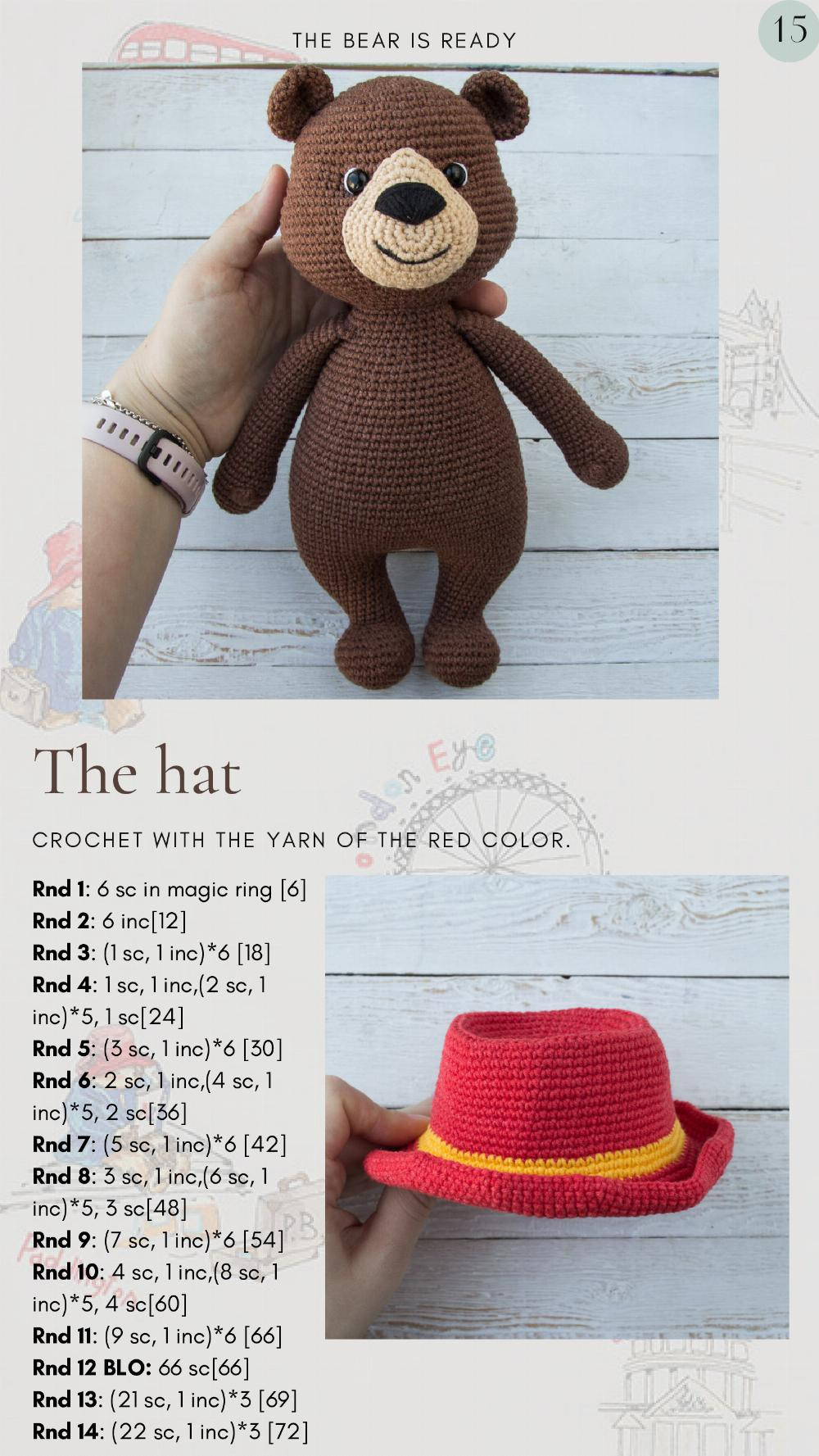 CROCHET PATTERN PADDINGTON BEAR LISENOK CHU