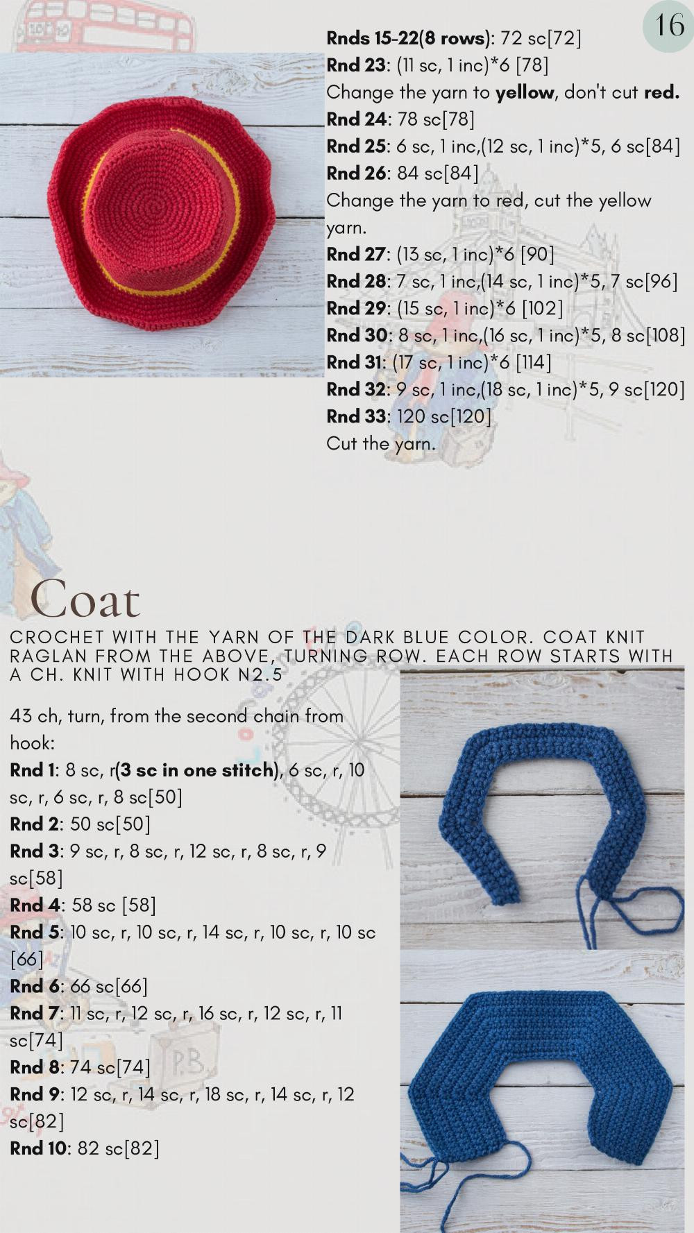 CROCHET PATTERN PADDINGTON BEAR LISENOK CHU