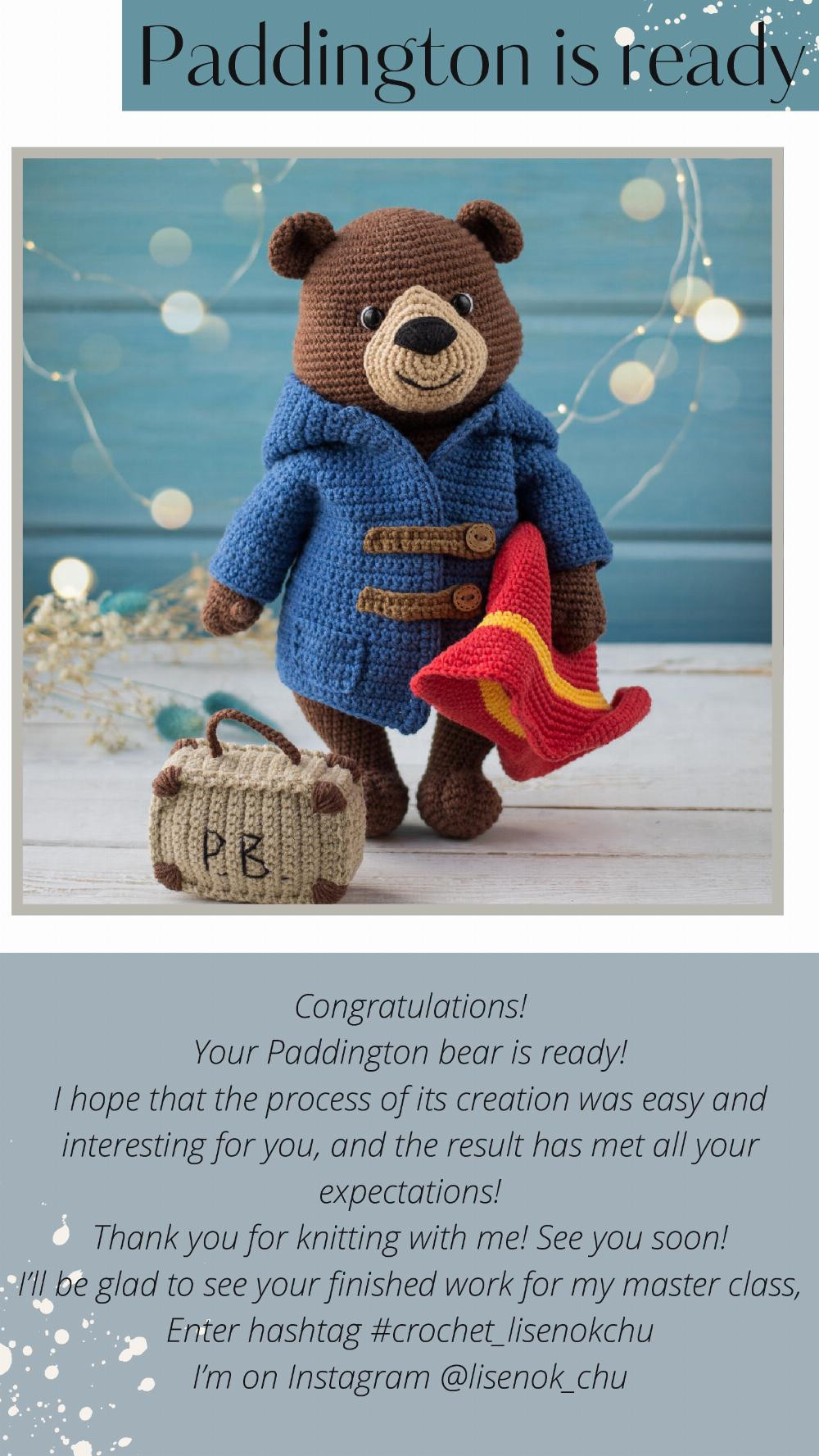 CROCHET PATTERN PADDINGTON BEAR LISENOK CHU