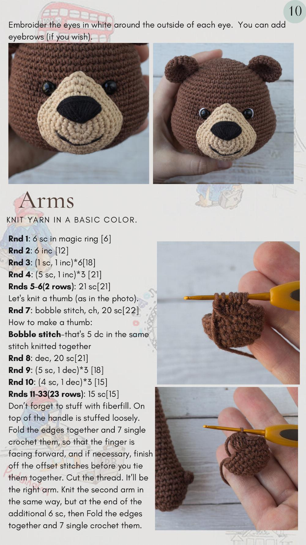 CROCHET PATTERN PADDINGTON BEAR LISENOK CHU