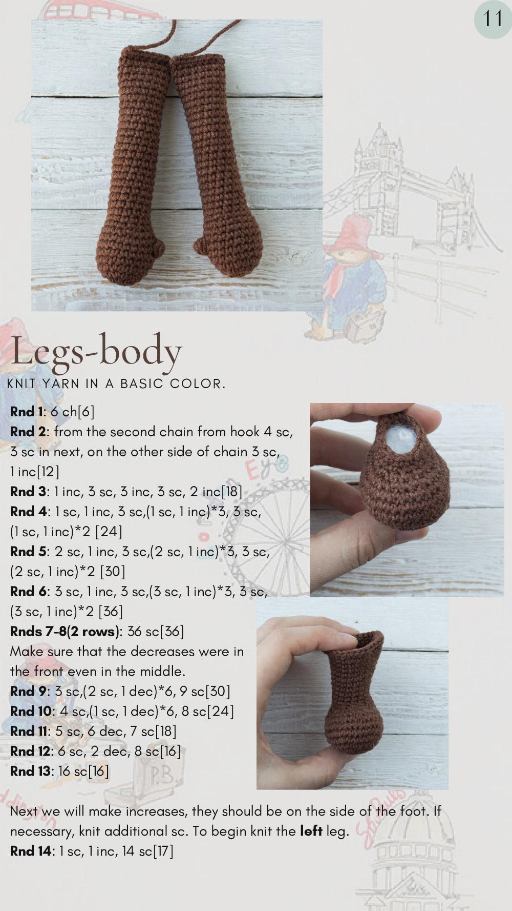 CROCHET PATTERN PADDINGTON BEAR LISENOK CHU