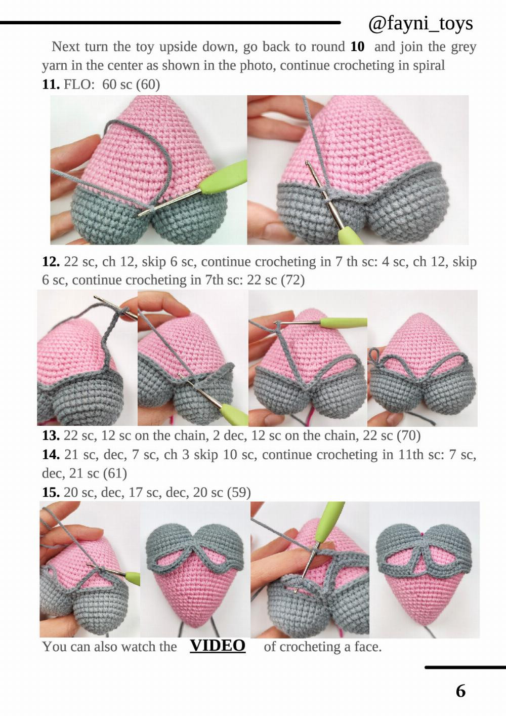 crochet pattern poisoned pink heart