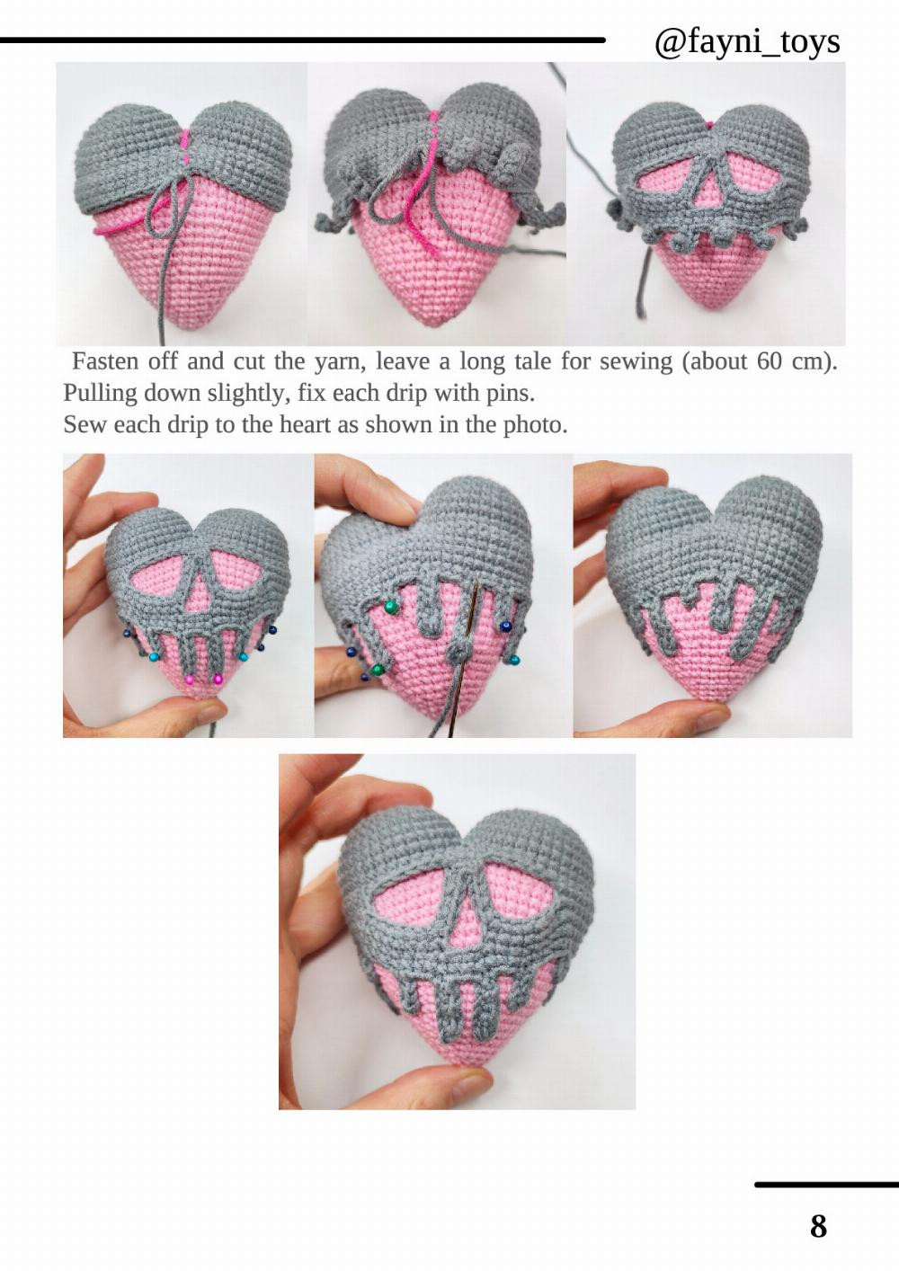 crochet pattern poisoned pink heart