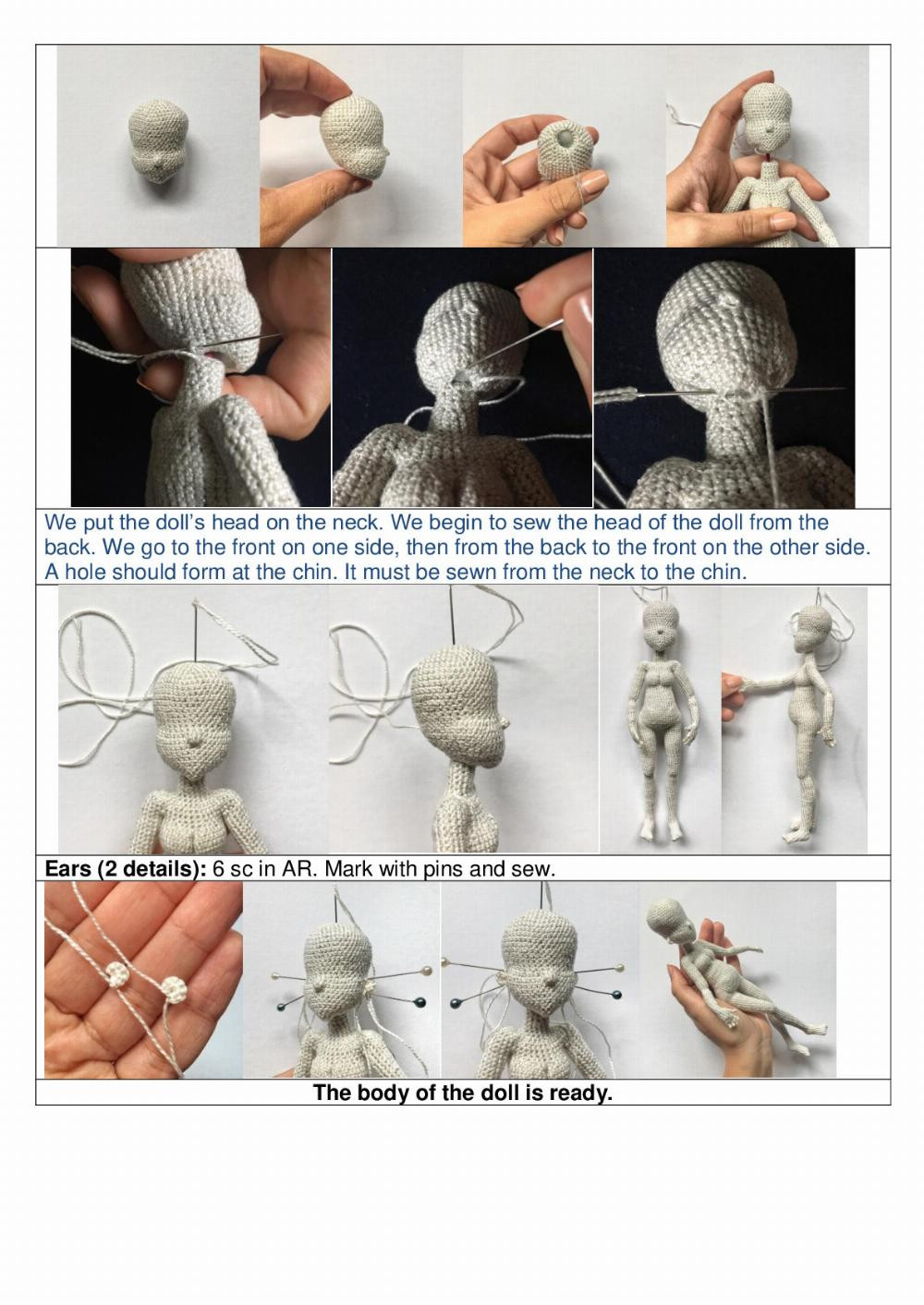 crochet Pattern pregnant doll body