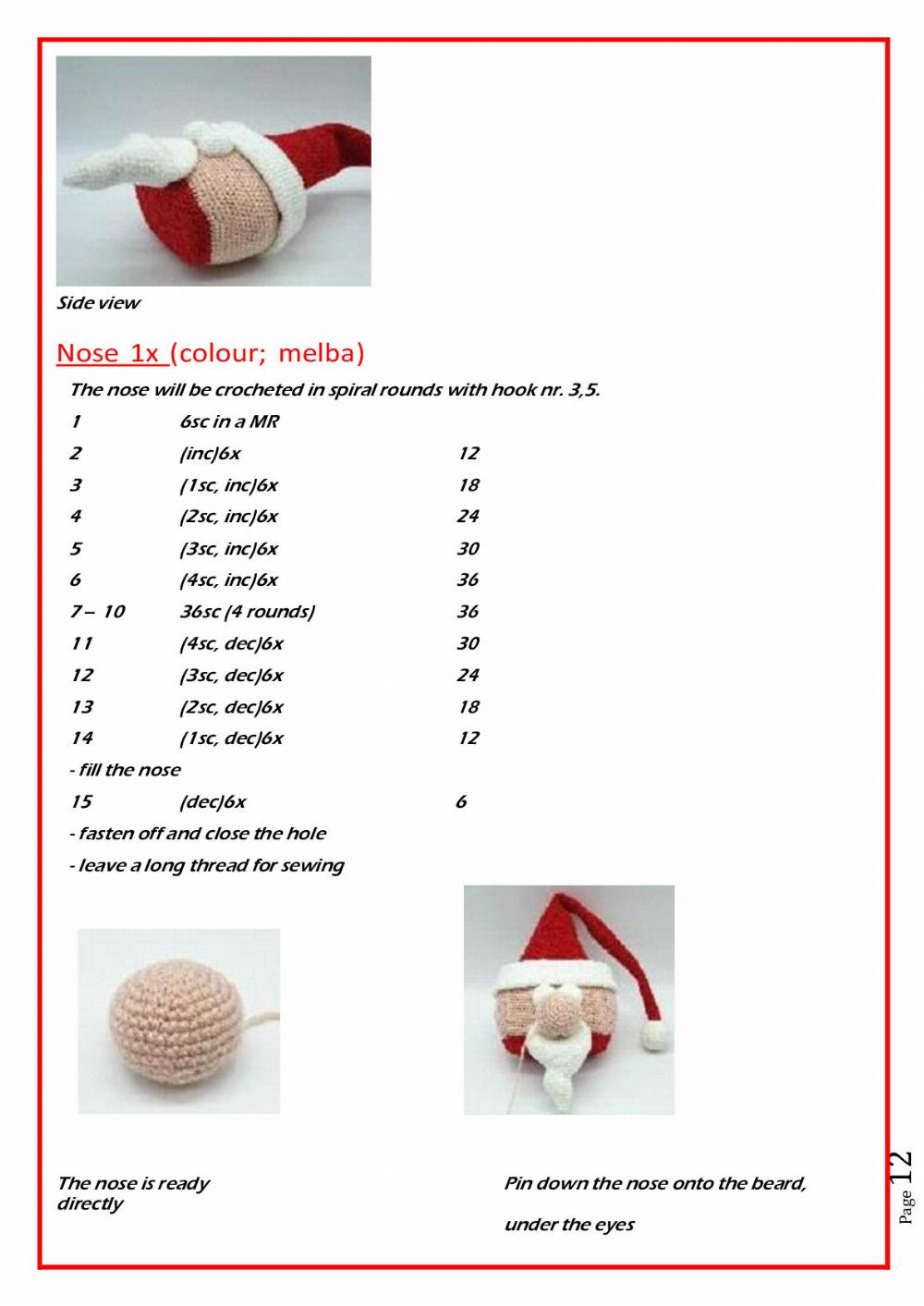 Crochet pattern Santa
