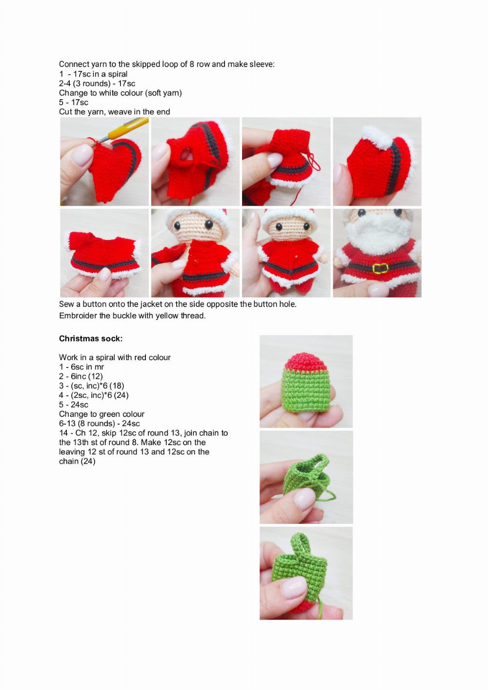 crochet pattern santa claus with christmas sock