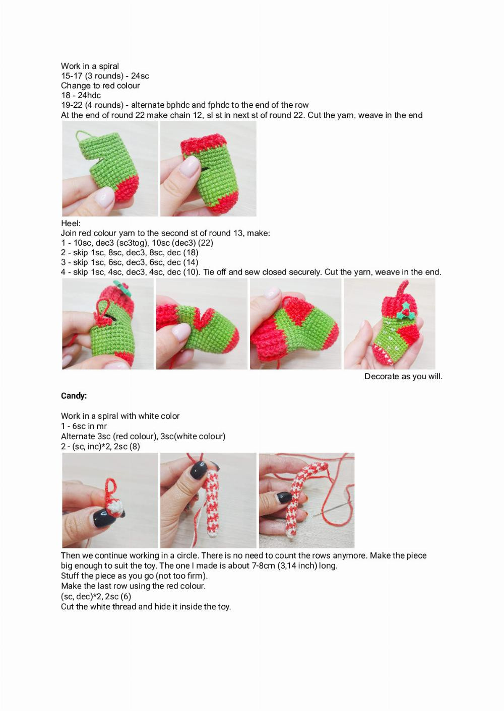 crochet pattern santa claus with christmas sock