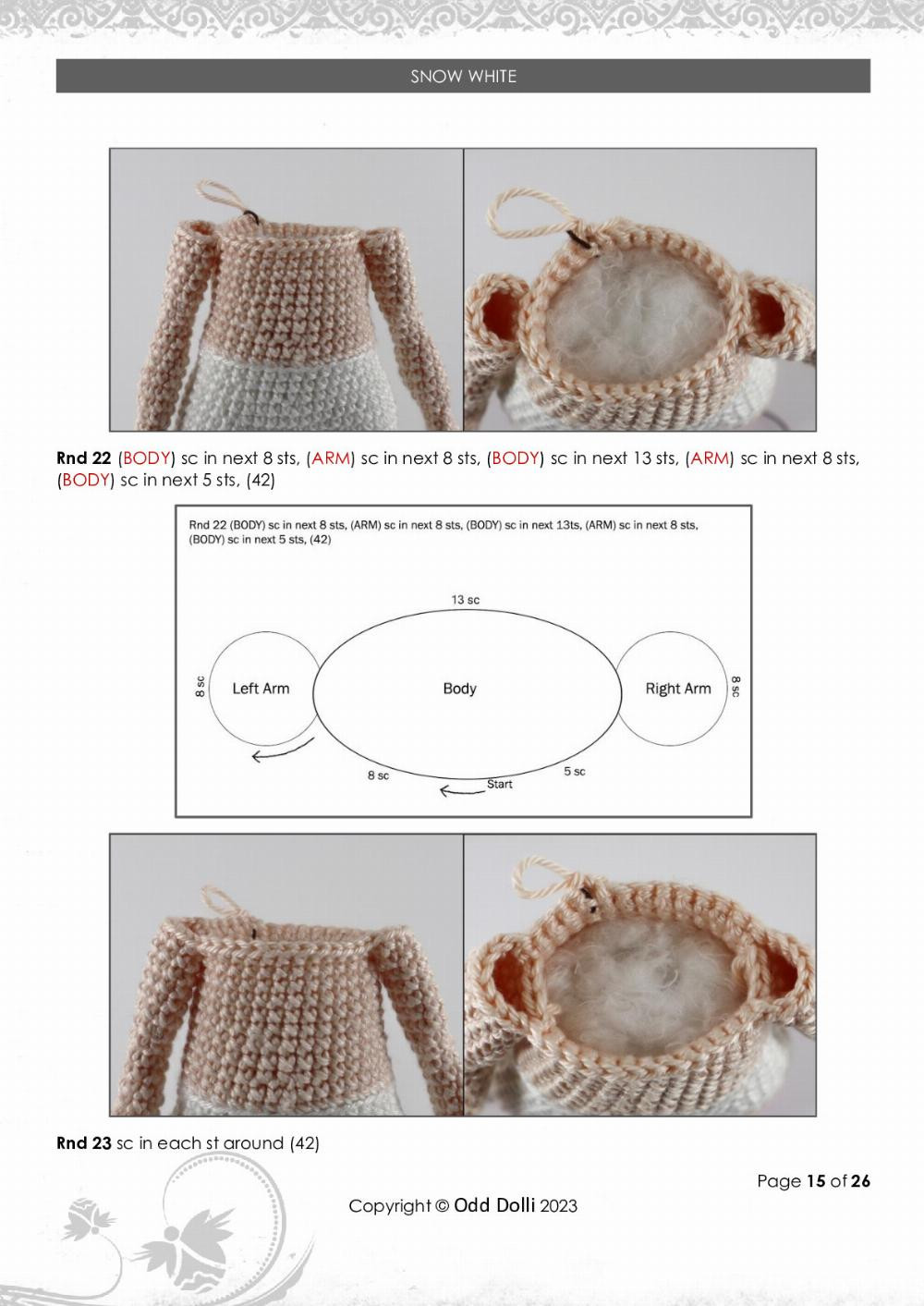 crochet pattern SNOW WHITE