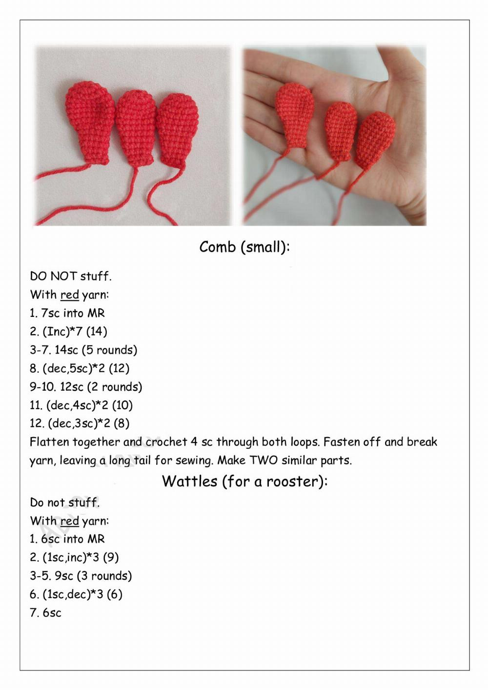 Crochet pattern The rooster and hen