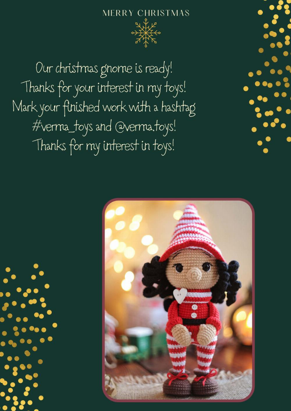 crochet pattern toy christmas gnome