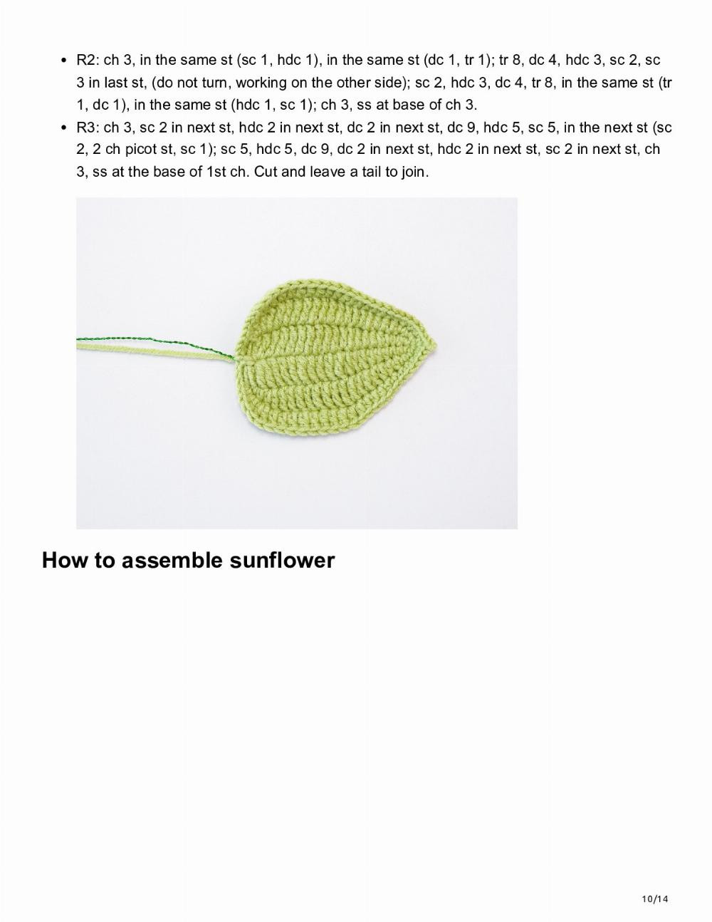 Crochet Sunflower BouquetPattern Hook