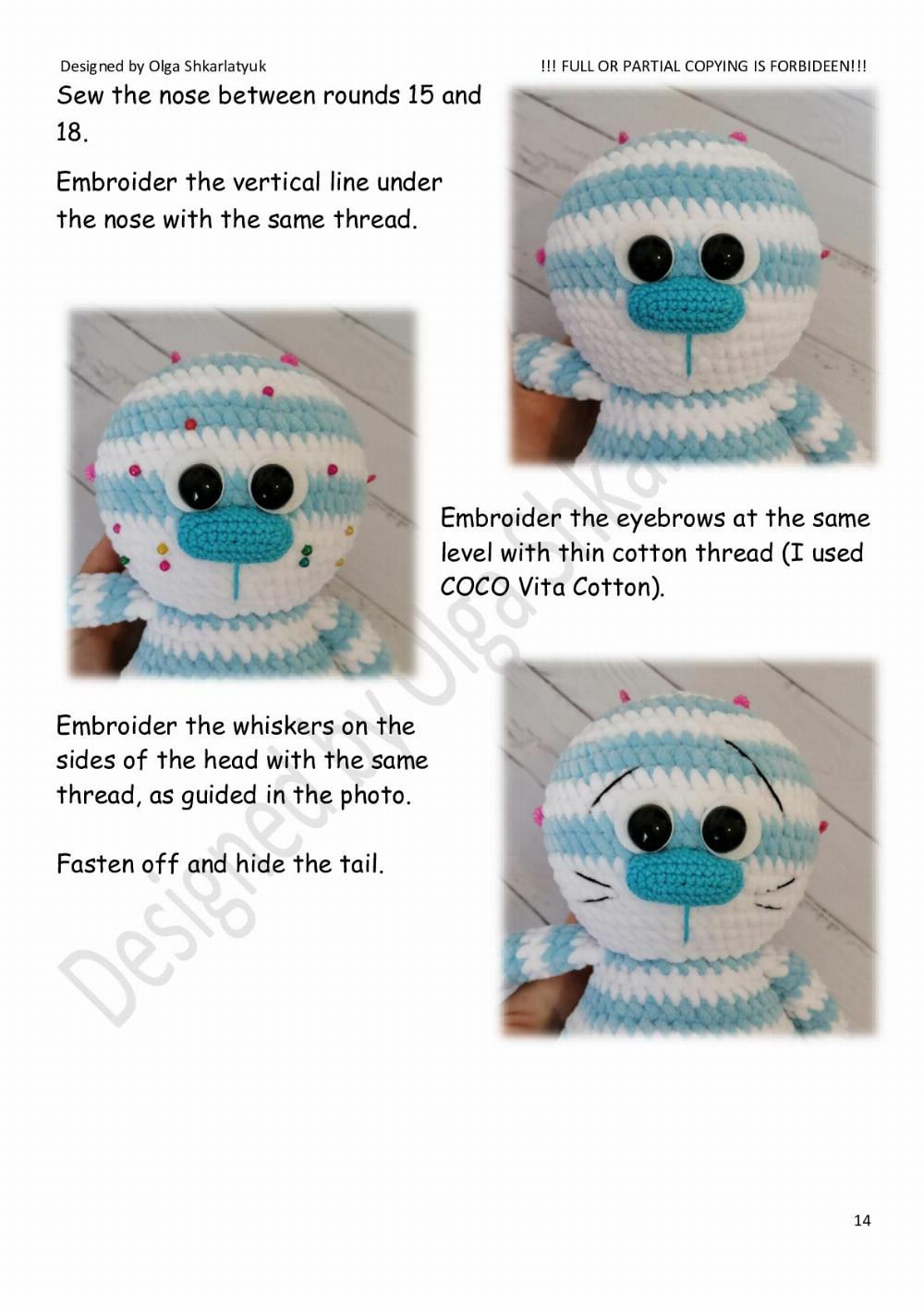 Crochet toy pattern « Motya cat»