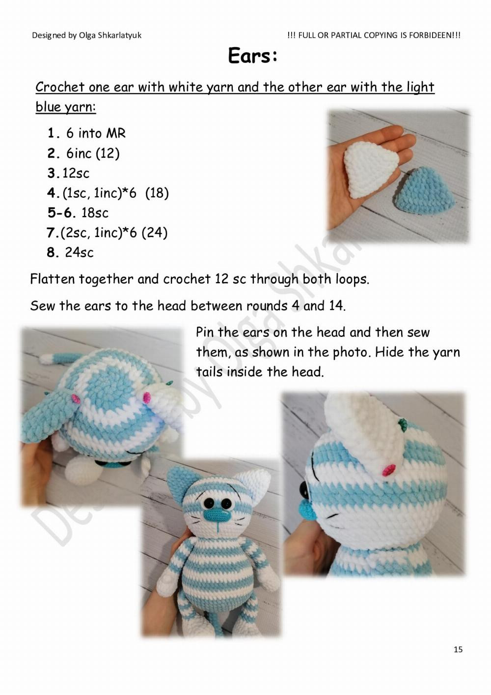 Crochet toy pattern « Motya cat»