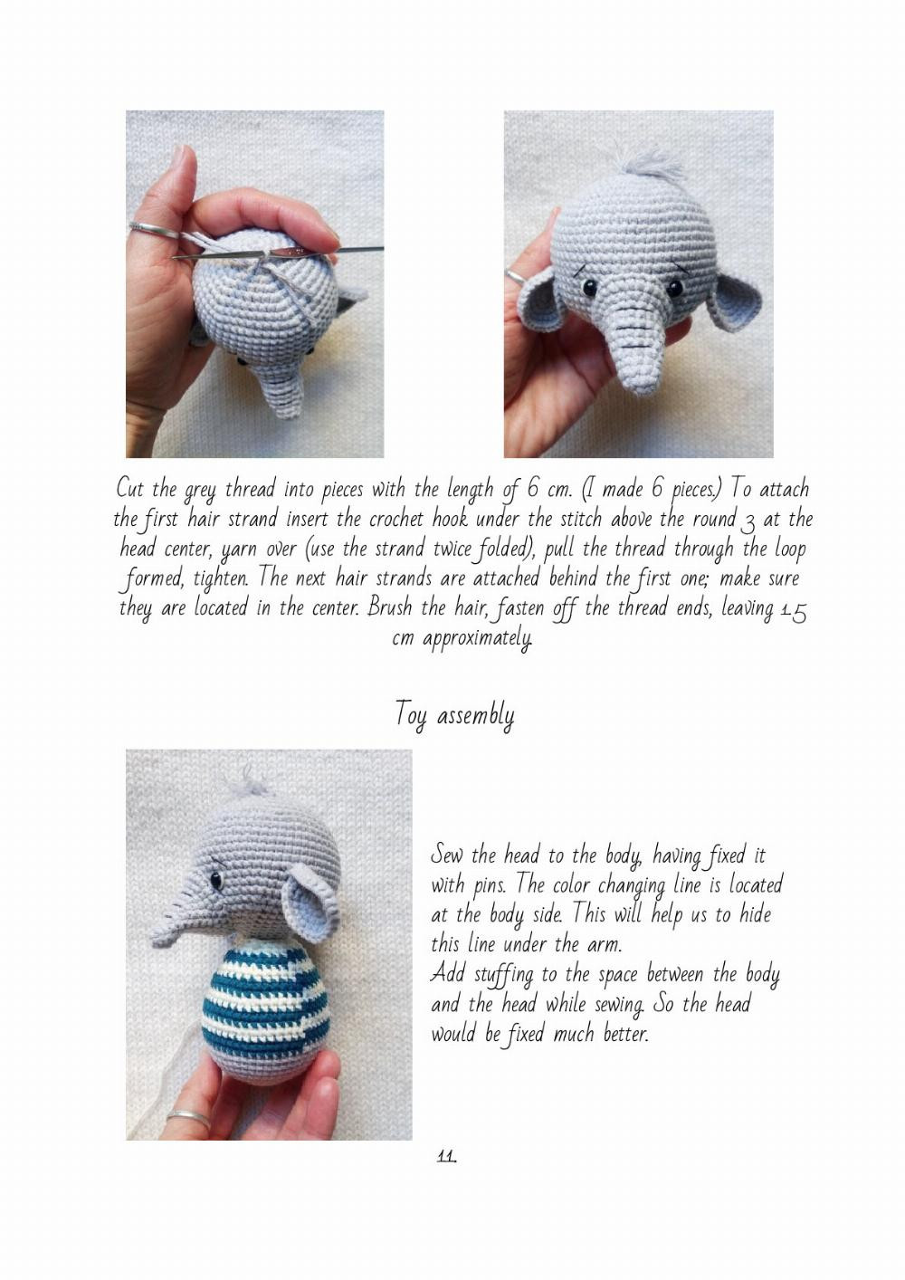 Crochet toy pattern «Nicolas, the elephant»