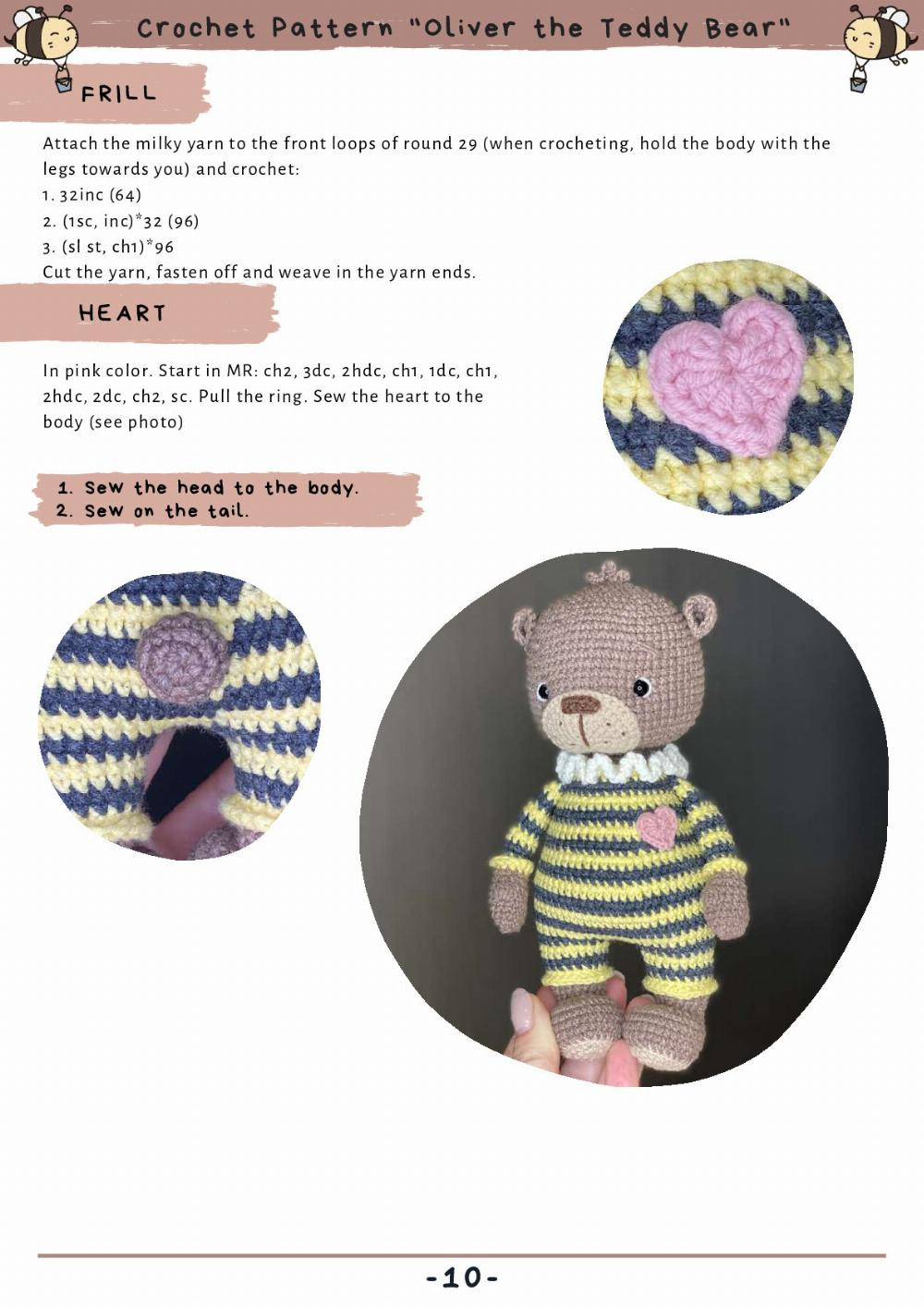 CROCHET TOY PATTERN  OLIVER THE TEDDY BEAR