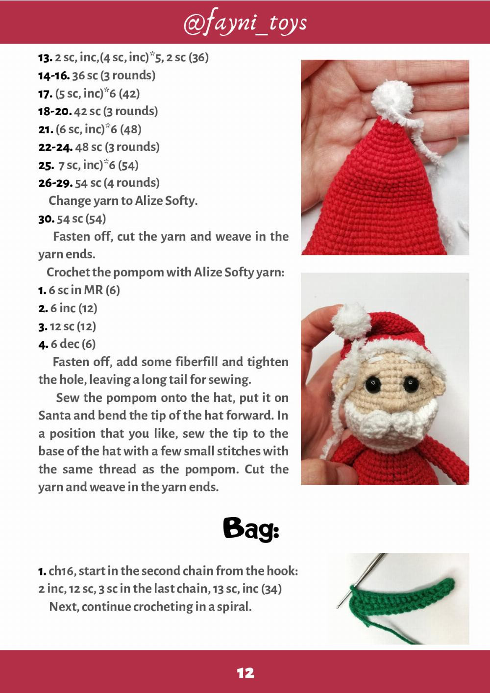 Crochet Toy Pattern SANTA CLAUS