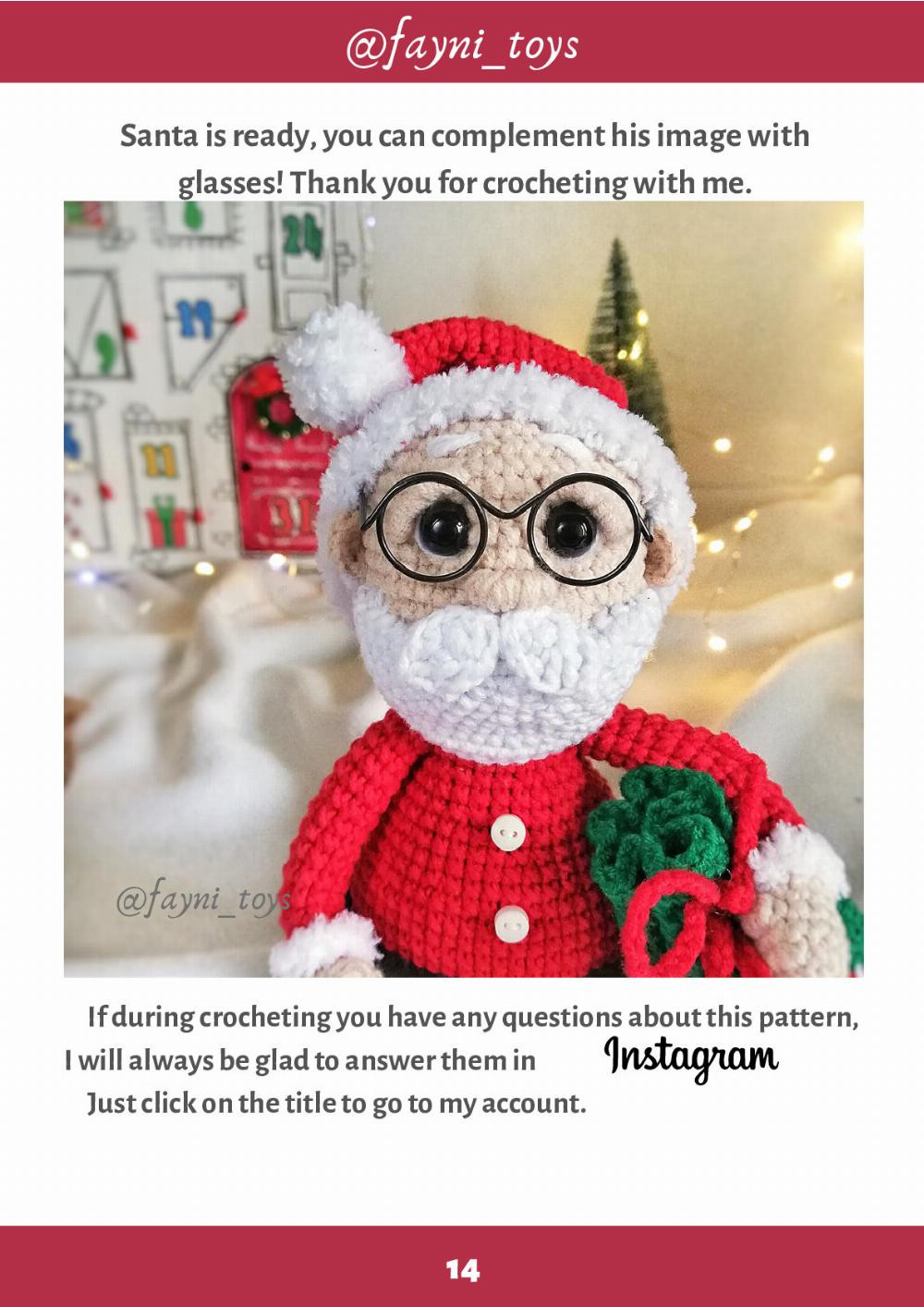 Crochet Toy Pattern SANTA CLAUS