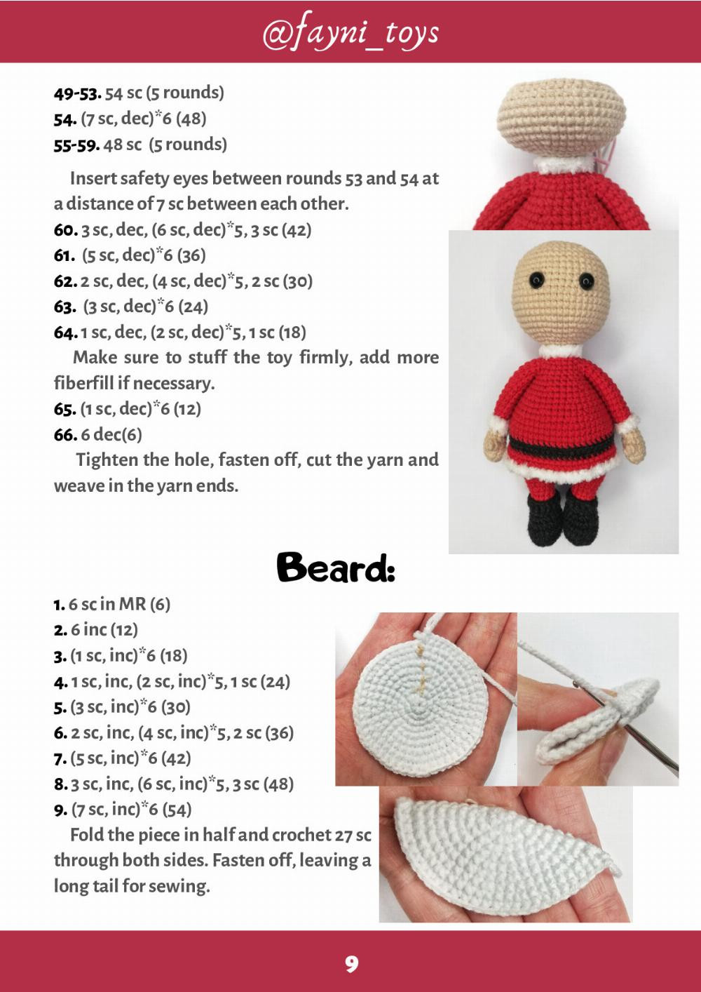 Crochet Toy Pattern SANTA CLAUS